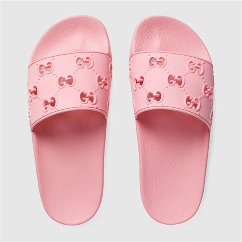 pink gucci slides rubber.